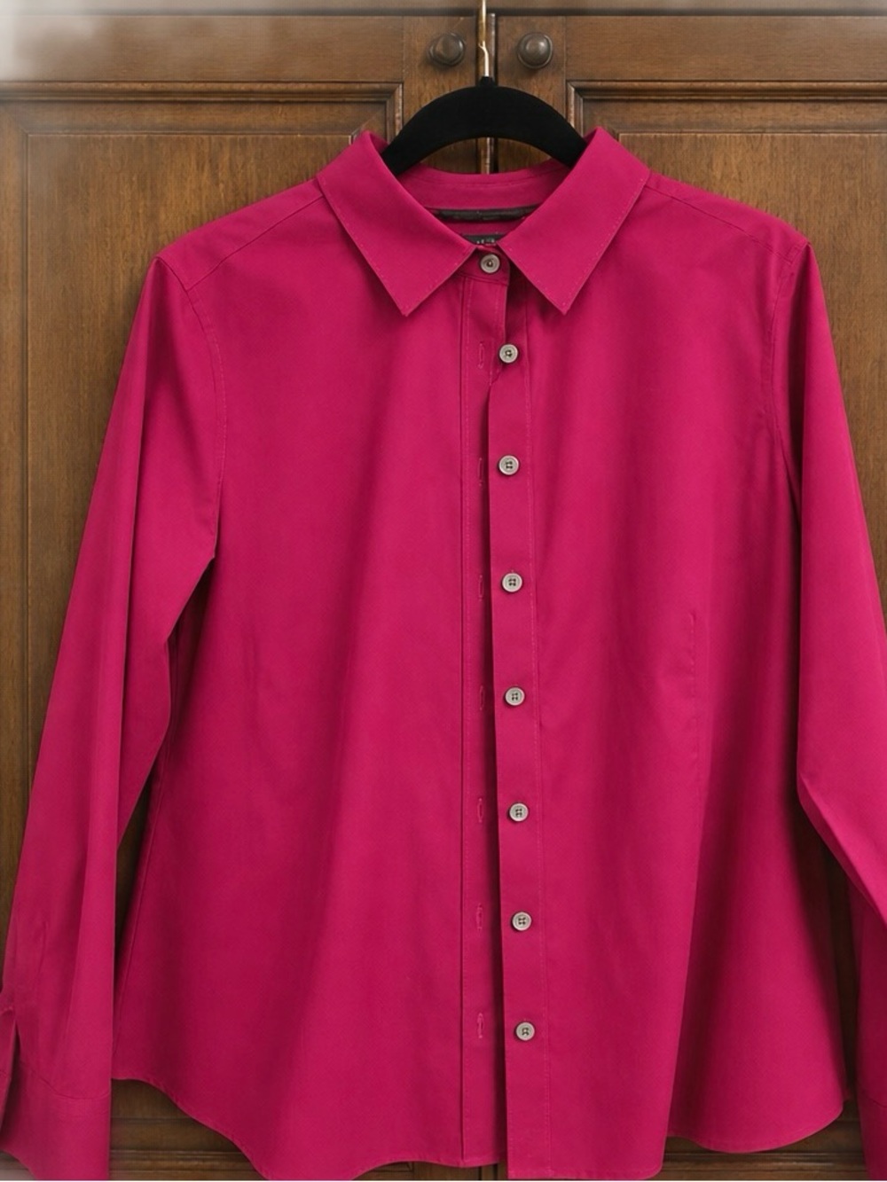 Talbots Women's Button-Down Shirt in Fuchsia Pink